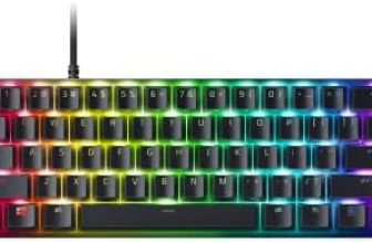 Razer Huntsman Mini (Interruptor Analógico) – 60% Teclado Compacto para Juegos (Interruptores Analógicos, Teclas PBT de Doble Disparo, Cable USB-C Desmontable) Diseño US ,Negro