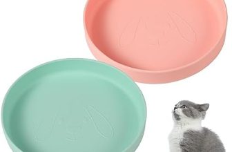 Fanshiontide 2 cuencos para gatos, cuenco de alimentación de silicona de grado alimenticio para gatos y perros, alimentos secos y húmedos para gatos, cuencos para mascotas, gatos, perros, animales