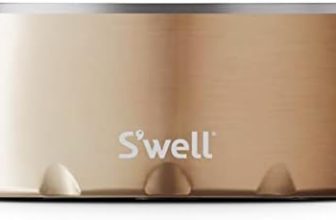 S’well Cuenco para perros de acero inoxidable, para perros de tamaño mediano a grande, 32 onzas, pirita, apto para lavavajillas, cuenco para mascotas sin BPA para alimentos y agua