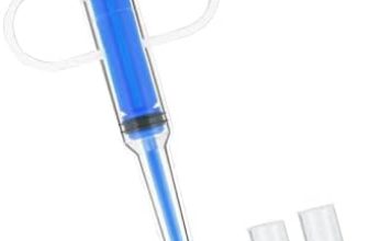 Rowwait 1 herramienta dispensadora de alimentación para gatos, alimentador reutilizable de pastillas con puntas suaves de seguridad, jeringa para mascotas, alimentador de medicina animal (azul)