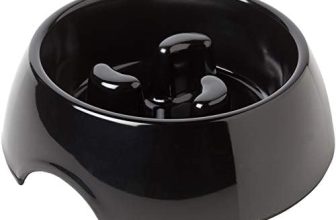 Rosewood Alimentador Lento Anti Scoff, Cuenco de melamina para Perro, Negro, Grande