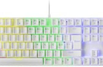 Mars Gaming MK422 Blanco, Teclado Mecánico Gaming RGB, Antighosting, Switch Mecánico Rojo, Idioma Portugués