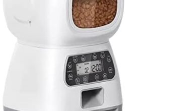 Alimentador automático de mascotas, Alimentador automático de mascotas de 3,5 l, dispensador de alimentos for gatos y perros, temporizador de registro de voz inteligente, recipiente for comer, suminis