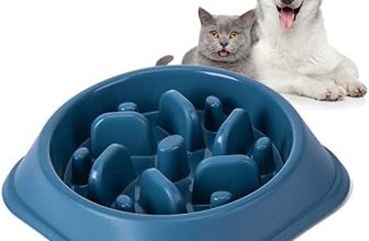 Vealind Cuenco de alimentación lenta para perros medianos y pequeños, ralentizando la velocidad de alimentación, prevención de la obesidad, cuencos saludables para mascotas (azul oscuro)