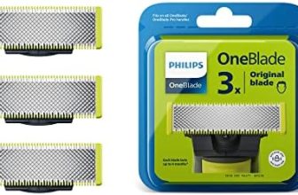 Philips OneBlade 3 Cuchillas de Recambio de Acero Inoxidable compatibles con todas las Maquinillas de Afeitar Eléctricas OneBlade (modelo QP230/50)