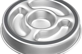 oueyfer Tazón Comida Lenta para Perros Y Gatos Ayuda para Grasas Saludable Forma Redonda Antiasfixia Antideslizante Engrosado Cuenco Acero Inoxidable Cuenco para Perros Alimentador Lento