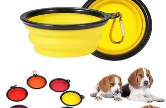 Qiaogle Cuenco para perros y mascotas, 2 cuencos plegables para comida y agua para gatos y perros, plato portátil para regar y alimentar mascotas, campamento/senderismo/caminar (M, amarillo)
