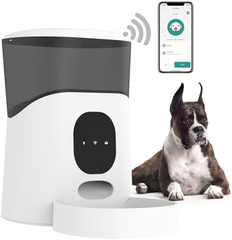 ZLXDP Alimentador automático for Mascotas de Gran Capacidad, grabadora de Voz Inteligente, Control de aplicación, Temporizador, alimentación, Gatos, dispensador de Comida for Perros