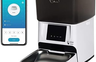 DOEL Comedero automático para gatos con temporizador y cuantitativo con cuenco de acero inoxidable, control remoto por aplicación con doble potencia, alimentador para gatos y mascotas, 4 litros