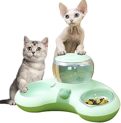 Gatos Interior Cuencos Alimentación Dobles Dispensador Automático Agua para Alimentos Cuencos para Beber para Mascotas Pueden Elegir Alimentador Automático para Mascotas