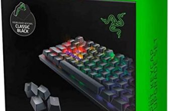 Razer PBT Keycap Set for Gaming Keyboard – Kit de actualización de teclas para teclados mecánicos y ópticos (compatible con retroiluminación, material PBT superior) Negro