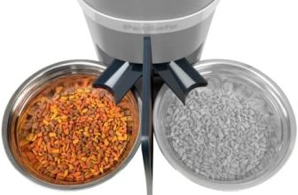 PetSafe 2 separadores de comida para mascotas de un solo tazón, alimentador automático para dos perros o gatos de plástico sin BPA