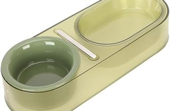 Cuenco Doble para Gatos, Comedero Doble Plato Cuenco Cerámica para Agua Comida para Gatos con Cuchara Mezcladora Cuenco para Alimentación Mascotas para Gatos Pequeños y Cachorros