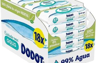Dodot Toallitas Pure Aqua para Bebé, 99% Agua, 100% Fibras de Origen Vegetal, 864 Toallitas, 18 Paquetes (18 X 48)