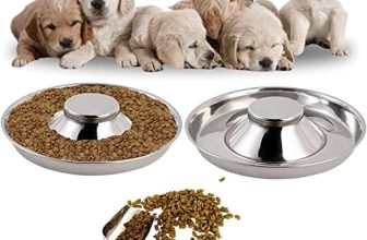 kathson Cuencos de acero inoxidable para cachorros, paquete de 2 unidades, para alimentación de alimentos, destete, comida plateada para mascotas