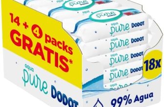 Dodot Toallitas Aqua Pure para Bebé, 99% Agua, 864 Toallitas, 18 Paquetes (14+4 Gratis)