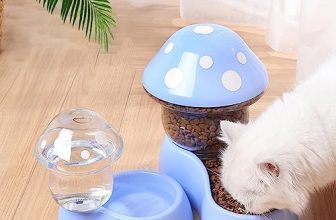 NIDONE Alimentador automático y Juego de Agua, alimentador automático de Mascotas de 2 Piezas pequeñas y Medianas Mascotas alimentador de Alimentos automático y Juego