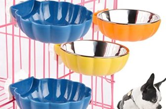 4 Pcs Cuencos Colgantes para Mascotas,Comedero Perro Gato Conejo Acero Inoxidable Animales Domésticos Jaula Extraíble Alimentos Agua Cuencos para Animales Pequeños Herramienta de alimentación